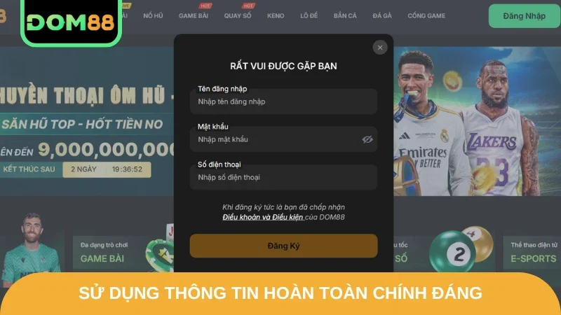 Sử dụng thông tin hoàn toàn chính đáng